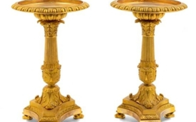 A Pair of Charles II Gilt Bronze Stands