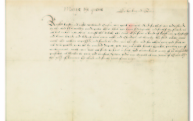 MARY I (1516-1558). Letter signed (“Marye the quene”) to Thomas Butler, 10th Earl of Ormond and 3rd Earl of Ossory (1531-1614), Greenwich, 13 January 1556/7.
