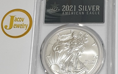 999 American Eagle pure silver coin graded PCGS MS 70...