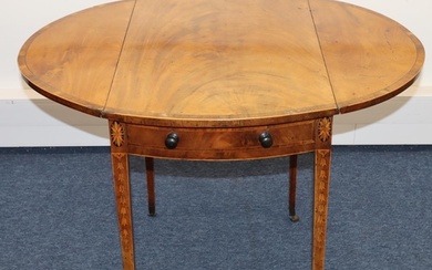 A 19th Century mahogany Pembroke table with inlaid shell, le...