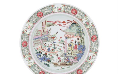 A Chinese Famille Rose 'Lotus pond' basin