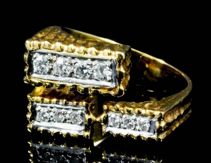 A Diamond Ring, Modern, in gold coloured metal mount,...