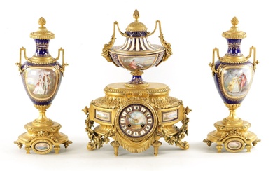 A FINE 19TH CENTURY FRENCH ORMOLU AND SEVRES PORCELAIN...