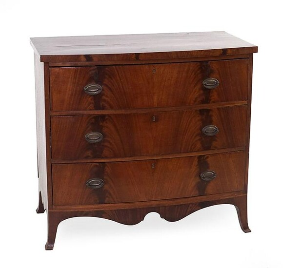 A Federal Mahogany Bow Front Chest.
