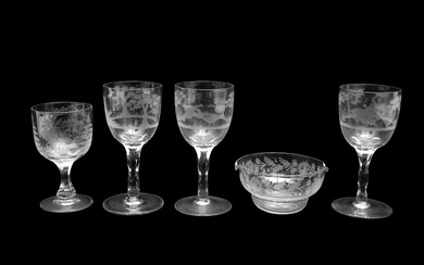 A GROUP OF ENGRAVED GLASSES