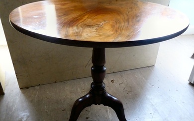 A George III mahogany pedestal table, the tip-top raised on ...