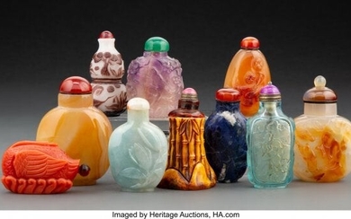A Group of Ten Chinese Snuff Bottles Marks: four