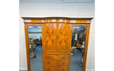 A LATE 19TH CENTURY SHERATON STYLE SATINWOOD AND MARQUETRY I...