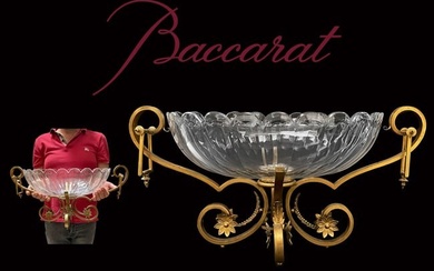 A Large 19th C. French Baccarat Crystal & Bronze Centerpiece