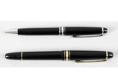 A Montblanc Meisterstuck Pix fountain pen, together with a Montblanc Meisterstuck Pix propelling ball point pen. (2)