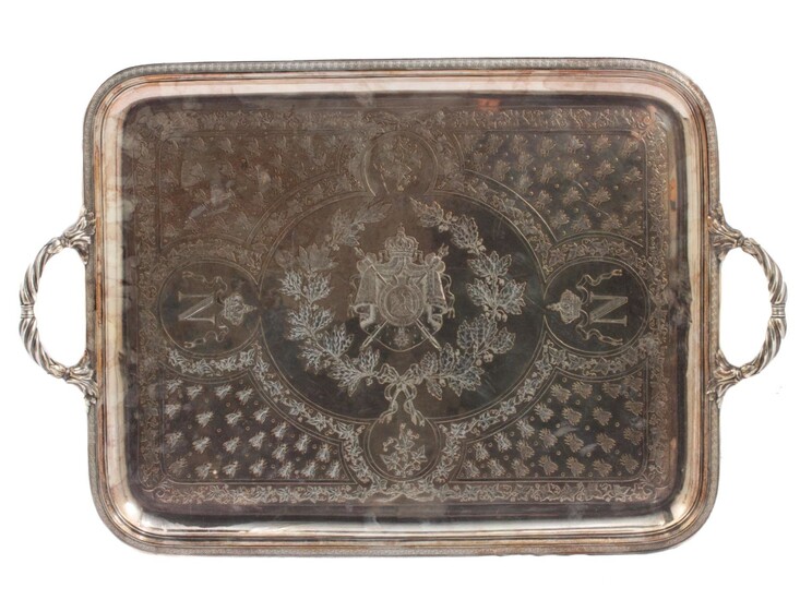 A NAPOLEON CIPHER TRAY WITH THE IMPERIAL BEE 19 C