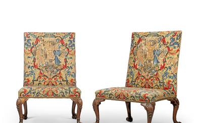 A PAIR OF GEORGE II MAHOGANY SIDE CHAIRS ATTRIBUTED TO...