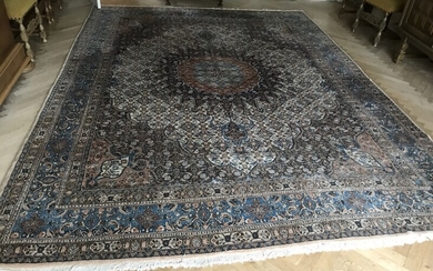 SOLD. A Persian Moud rug, medallion design. Late 20th century/early 21st century. 370 x 270...