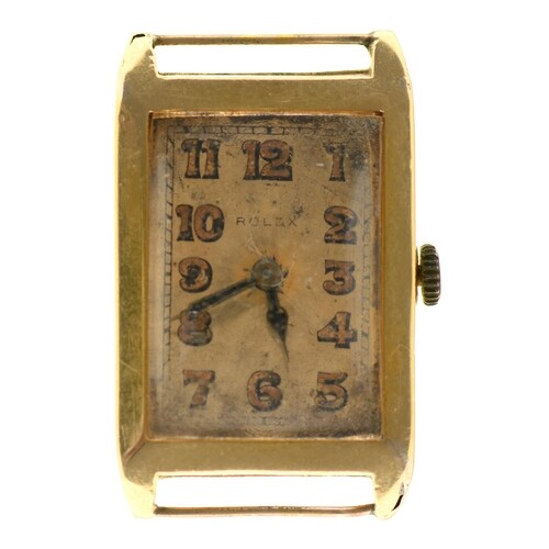 A Rolex 18ct gold rectangular gentleman's wristwatch, Prima ...