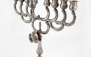 A Silver Hanukkah Lamp, Germany, ca 1900