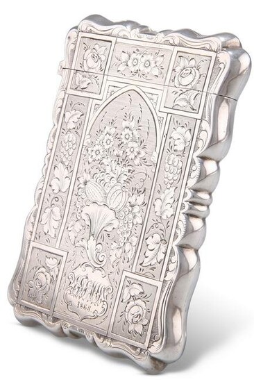 A VICTORIAN SILVER CARD CASE, by Alfred Taylor