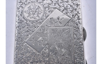 A Victorian Silver Card Case by George Unite. Hallmarked Bi...