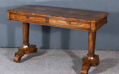 A William IV Rosewood Library Table, with moulded edge to...