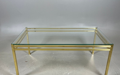A brass and glass coffee table, second half of the 20th century.