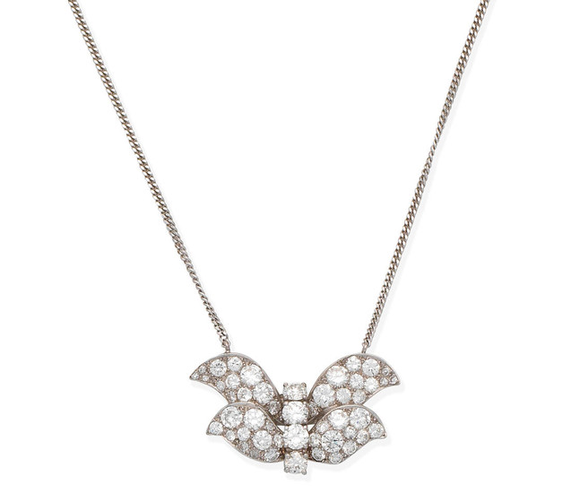 A diamond butterfly pendant necklace
