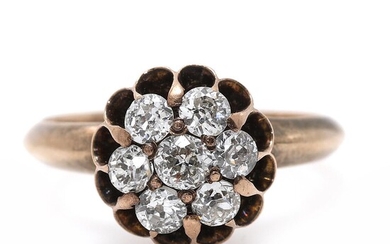 SOLD. A diamond ring set with seven old-cut diamonds weighing a total of app. 0.75 ct., mounted in 18k gold. Size 53. – Bruun Rasmussen Auctioneers of Fine Art