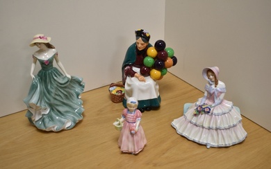 A group of four Royal Doulton bone china figurines, comprising Tinkle Bell HN1677, Daydreams HN1731