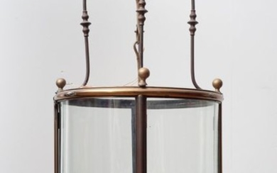 A large bronze and glass lantern