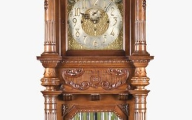 A monumental chiming hall clock by Elliot, London