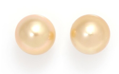 SOLD. A pair of pearl ear studs each set with a cultured South Sea pearl, mounted in 18k gold. Pearl diam. app. 11 mm. (2) – Bruun Rasmussen Auctioneers of Fine Art