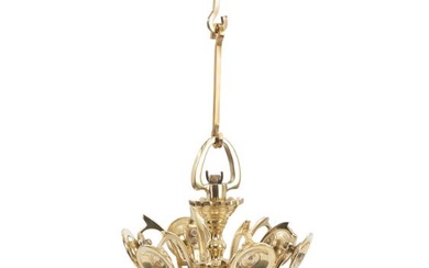 A small Baroque style brass chandelier. 19th century. H. incl. chain 100...