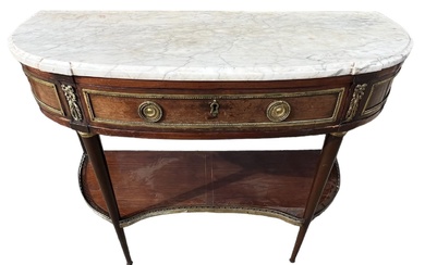 AN 18TH CENTURY FRENCH LOUIS XI PERIOD MAHOGANY AND...