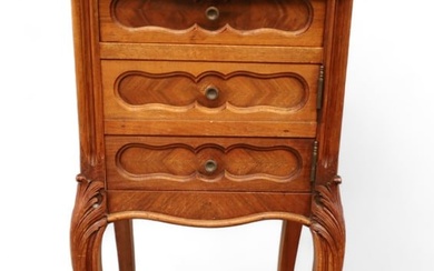 ANTIQUE FRENCH MARBLE TOP NIGHTSTAND