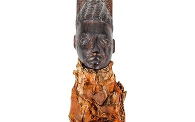 African Kongo Style Carved Wood Swaddled Figure