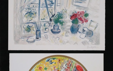 After Marc Chagall 2 Lithographs Opera & Fleurs