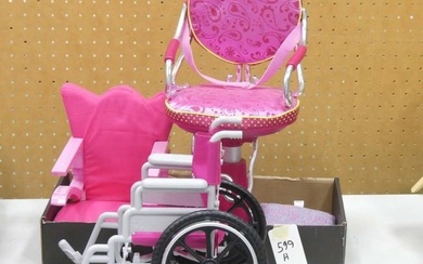 American Girl Sophia's Chair, Our Generation Doll Salon Chair, Doll Crutches, Doll Wheelchair