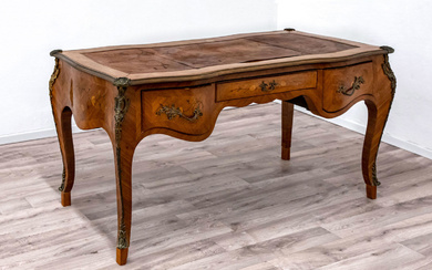 An Antique Louis XV Style Wood and Ormolu Desk, France