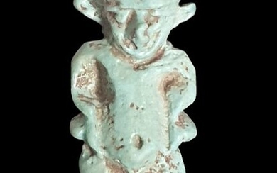 Ancient Egyptian Faience Amulet of Pataicos - 3.5×1.5×1 cm