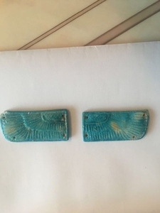 Ancient Egyptian Faience Loose wings of scarab - 2×2×5 cm - (2)