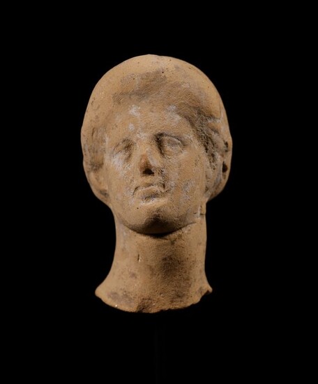 Ancient Greek Terracotta Female head - 4.5×3×3 cm - (1)