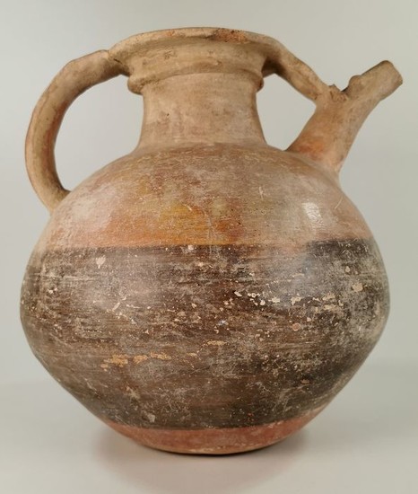 Ancient Indus Valley Terracotta Vessel with Handle and Spout