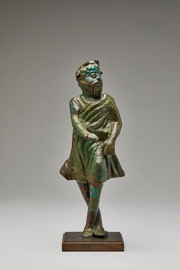 Ancient Roman Bronze THEATRE ACTOR STATUE - (1)