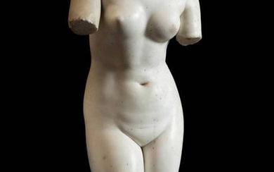 Ancient Roman Marble Torso of Venus pudica. MASTERPIECE. 68,5 cm. height. with professional Report and Spanish Export