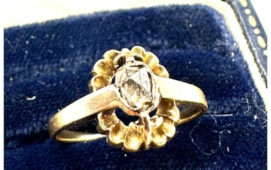 Antique 18ct gold Rose diamond ring weight 2.8g b