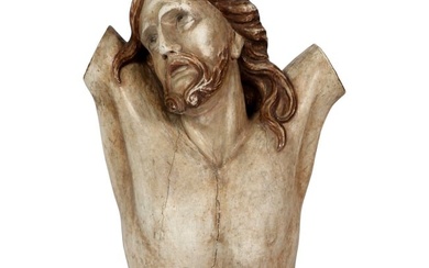 Antique Crucified Christ Carved Santos Sculpture