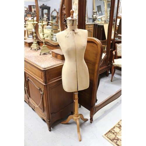 Antique French adjustable size mannequin, approx 160cm H