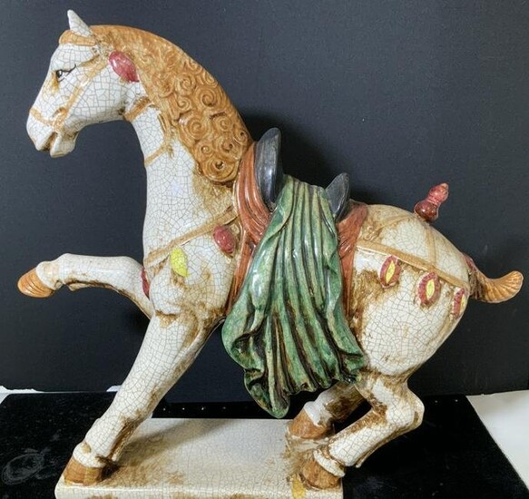 Antique Mongolian Ceramic Horse Statue