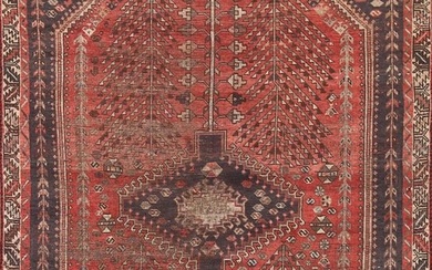 Antique Qashqai Persian Area Rug 5x9