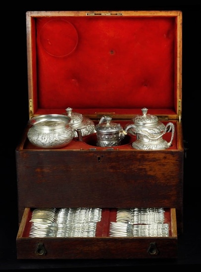 Antique Tiffany & Company Silver Smiths large sterling silver tea/ coffee set 53 pieces. marked