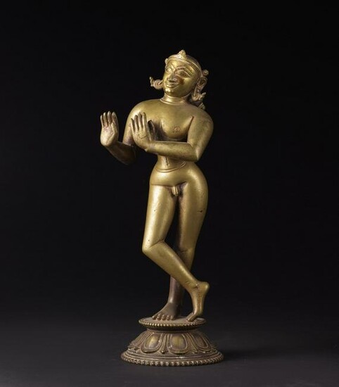 Arte Indiana A bronze figure of Krishna
