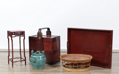 Asian Items, Wedding Basket, Shiwan pot, others